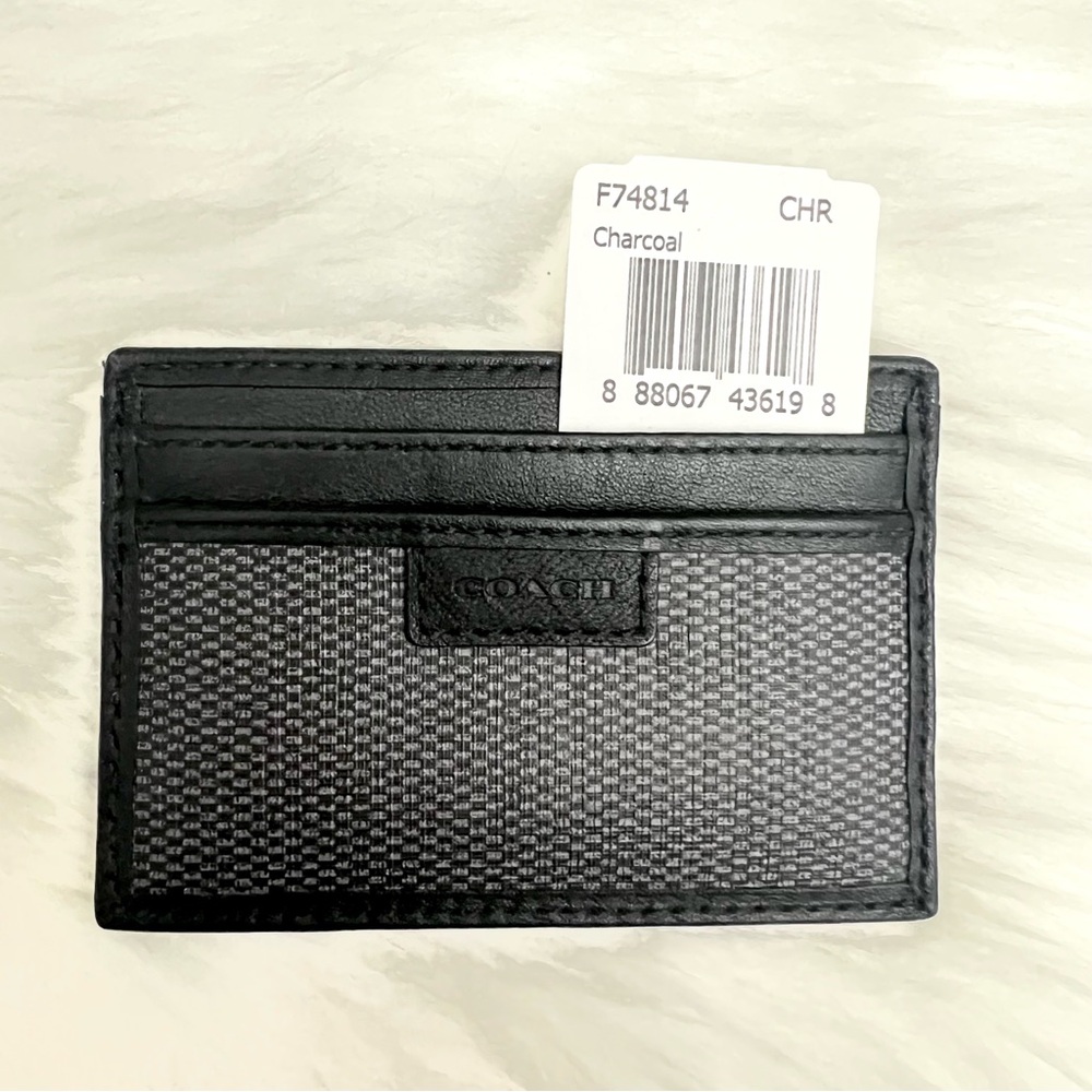 NWT - Coach Charcoal Card Case for Men - Style F74814